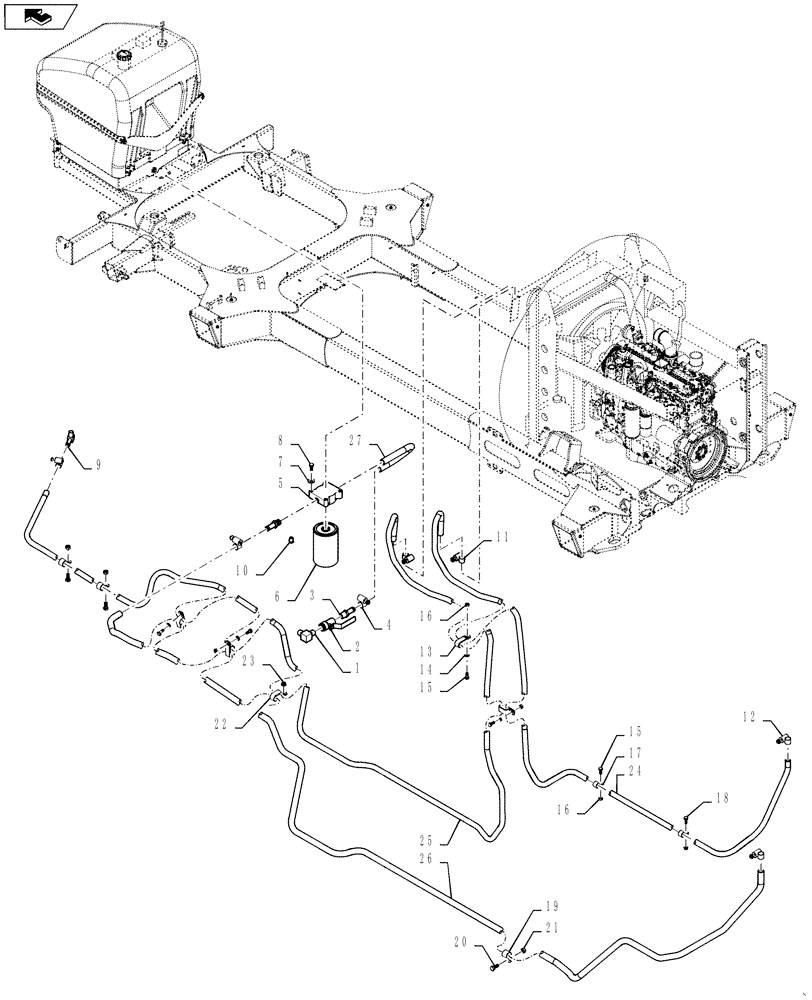 Схема запчастей Case IH 4420 - (04-039[02]) - TANK GROUP, FITTINGS & LINES Suspension & Frame