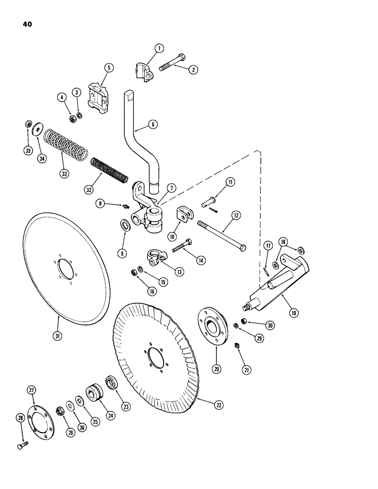 Схема запчастей Case IH 8300-SERIES - (40) - CANTILEVER COULTER, SPRING 
