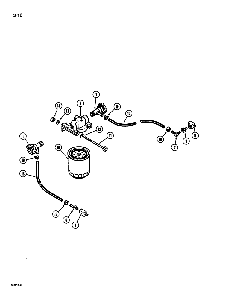 Схема запчастей Case IH 1822 - (2-10) - COOLANT FILTER AND CONDITIONER, D466 AND DT466C DIESEL (01) - ENGINE