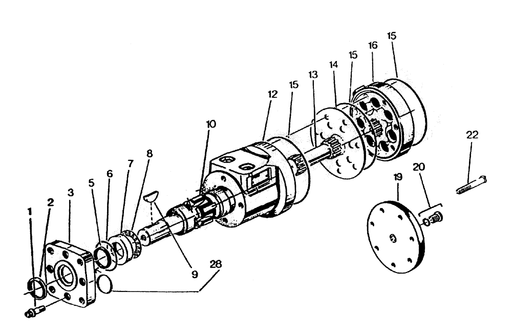 Схема запчастей Case IH 7700 - (B02-25) - HYDRAULIC MOTOR * S CHAR-LYNN: 22.6 CU.IN. Hydraulic Components & Circuits