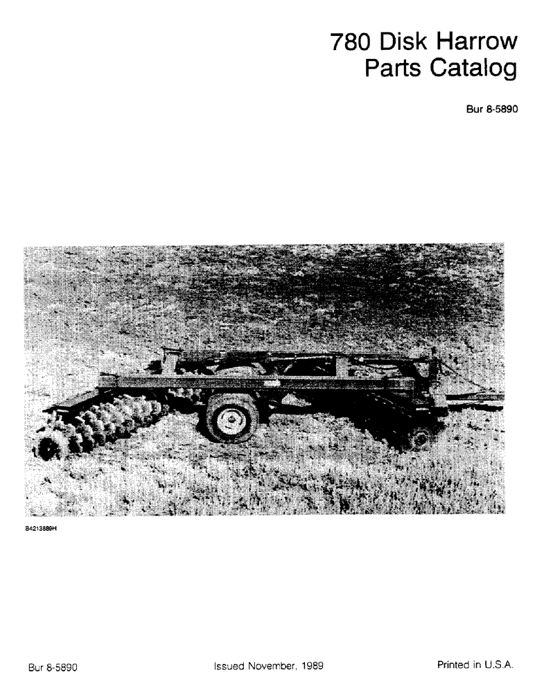 Схема запчастей Case IH 780 - (1-1) - 780 DISK HARROW, PARTS CATALOG (00) - PICTORIAL INDEX