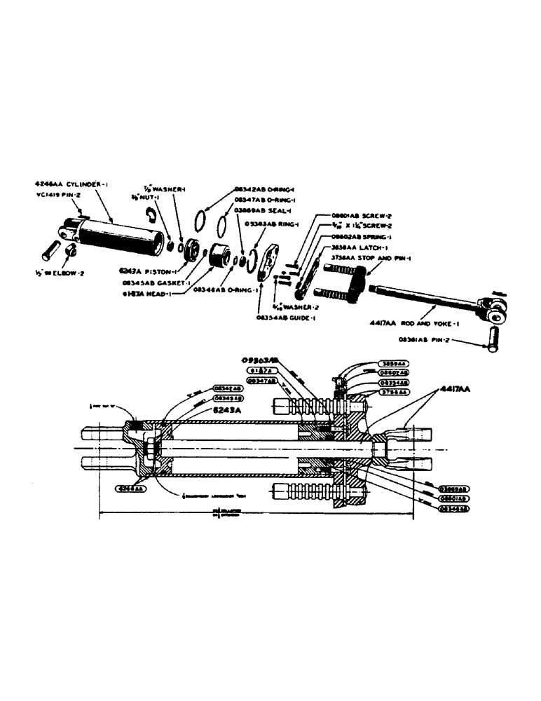 Схема запчастей Case IH DC-SERIES - (166) - HYDRAULIC SINGLE AND DUAL CONTROL UNIT, B3785AA PORTABLE CYLINDER, 3-1/4" X 8" (08) - HYDRAULICS