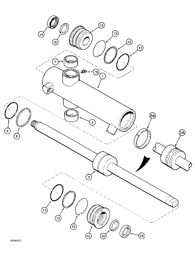 Схема запчастей Case IH 2022 - (5-32) - STEERING CYL., 2022 COTTON PICKER P.I.N. JJC13388 & AFT., 2044 COTTON PICKER P.I.N. JJC03300 & AFT. (04) - STEERING