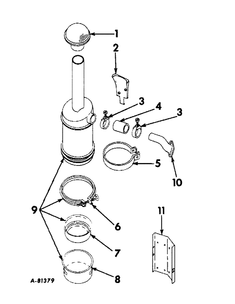 Схема запчастей Case IH 2424 - (030) - FUEL SYSTEM, AIR CLEANER AND CONNECTIONS, DIESEL ENGINE TRACTORS (02) - FUEL SYSTEM