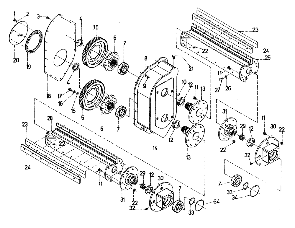 Схема запчастей Case IH 7700 - (A02[20]) - ROTARY CHOPPER AND GEARBOX Mainframe & Functioning Components