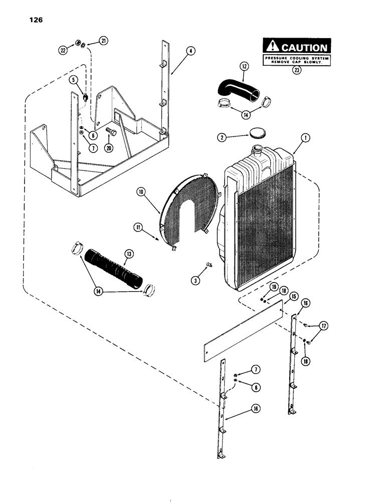 Схема запчастей Case IH 504DT - (126) - COOLING SYSTEM, 504DT TURBOCHARGED ENGINES, B, C (10) - ENGINE