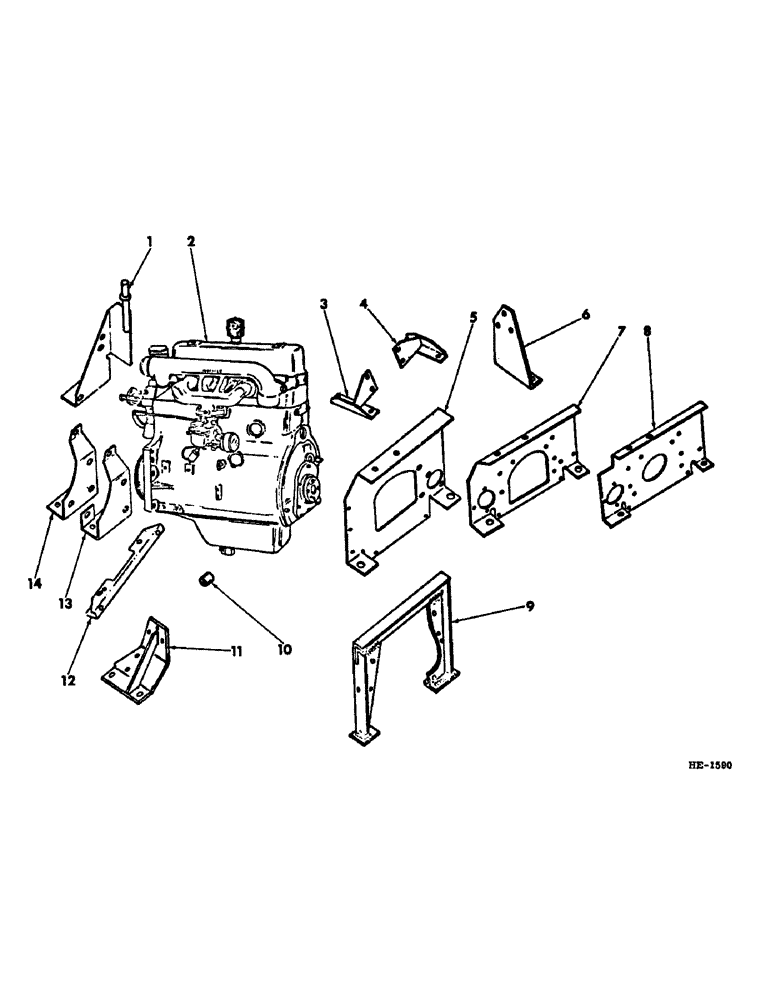 Схема запчастей Case IH 275 - (A-08) - CHASSIS, RADIATOR AND SHEET METAL, ENGINE AND ENGINE SUPPORTS Chassis, Radiator & Sheet Metal