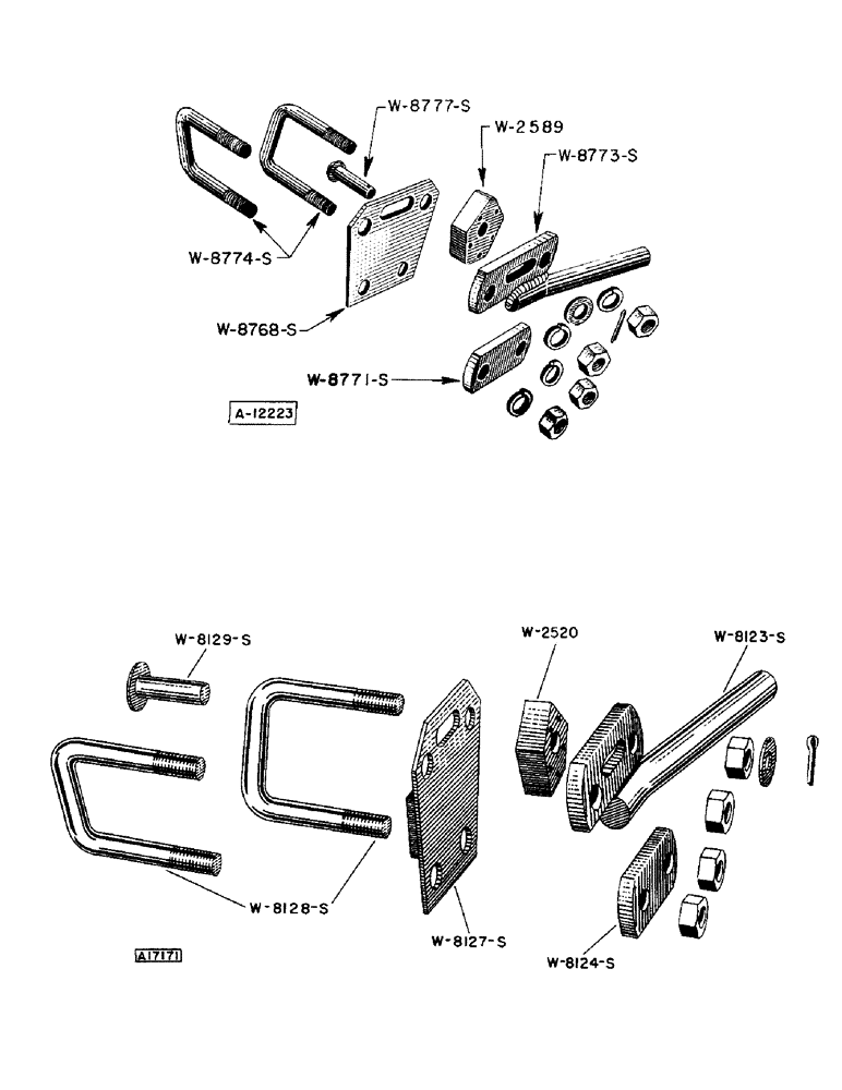 Схема запчастей Case IH 301 - (14[1]) - STANDARD CLAMPS AND SCRAPER ARM, 1953 - 1957 