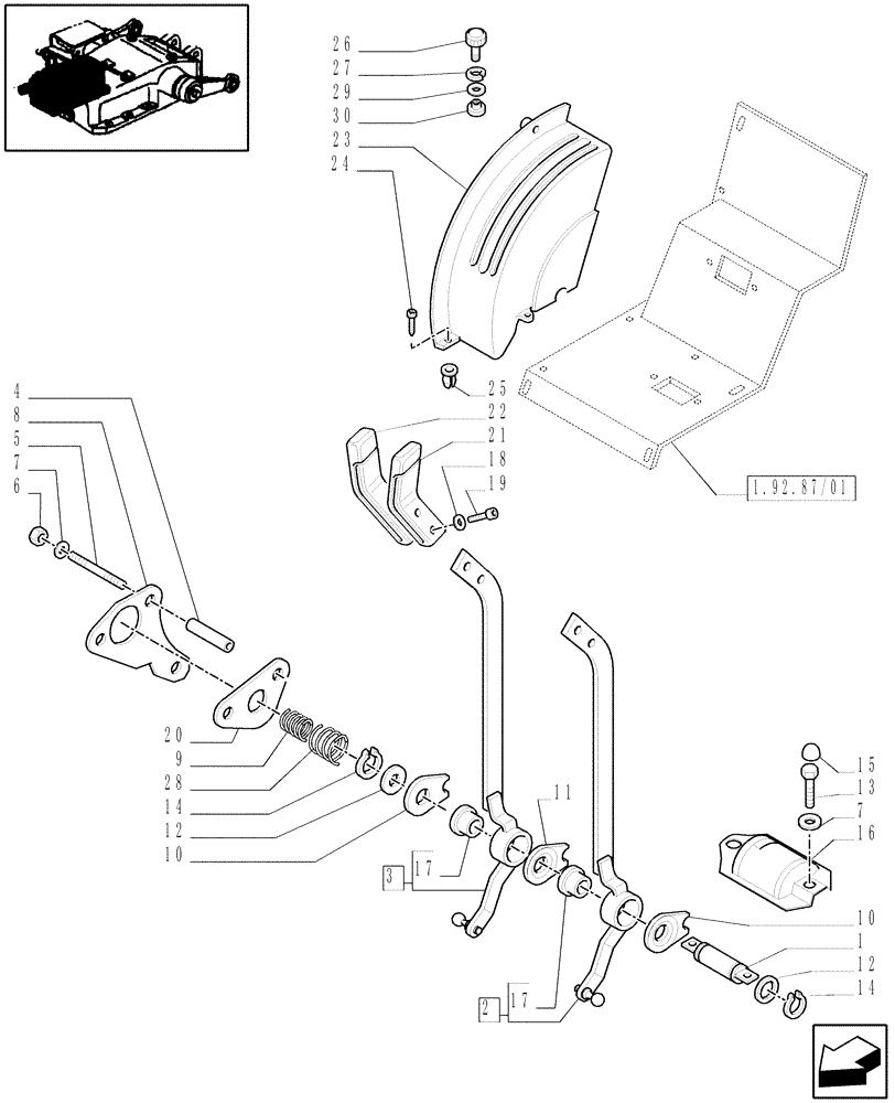 Схема запчастей Case IH JX70 - (1.82.5[02]) - LIFT CONTROLS - HANDLE AND LEVERS - W/CAB (07) - HYDRAULIC SYSTEM