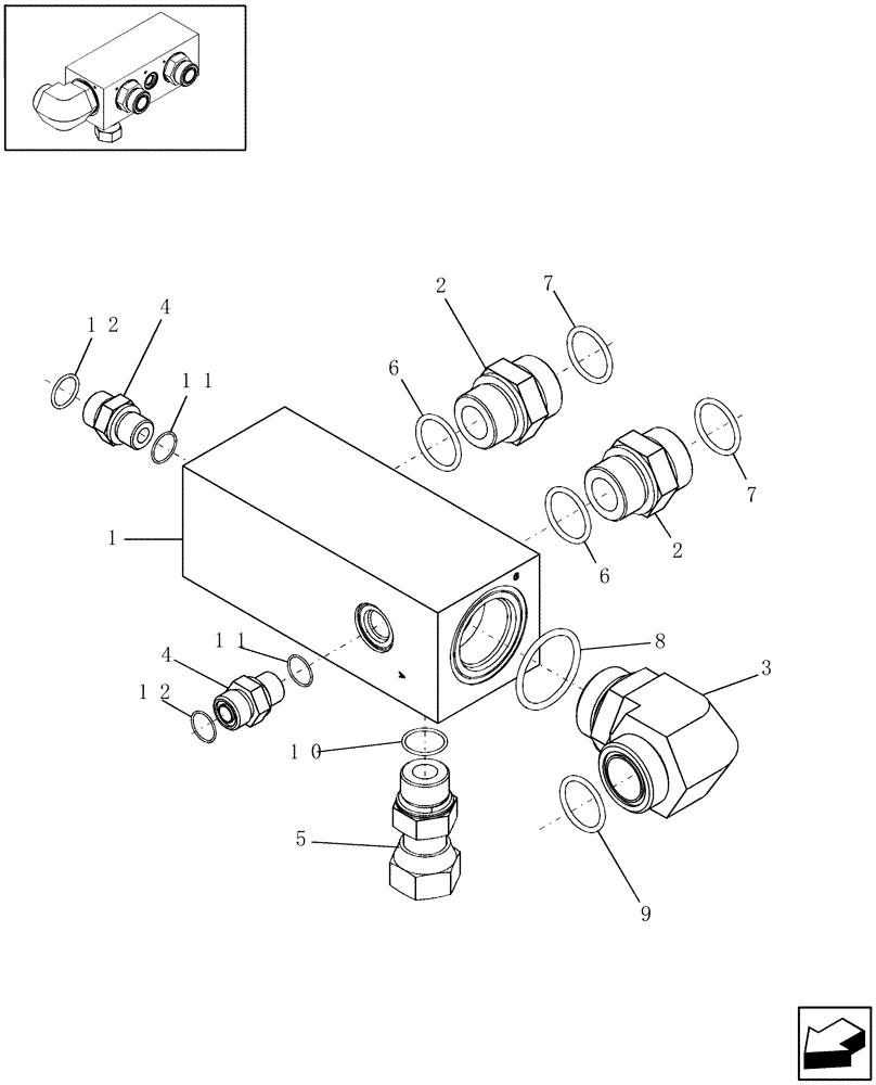 Схема запчастей Case IH 8010 - (31.114.05) - MANIFOLD, DRAIN BLOCK - 9010 (31) - IMPLEMENT POWER TAKE OFF