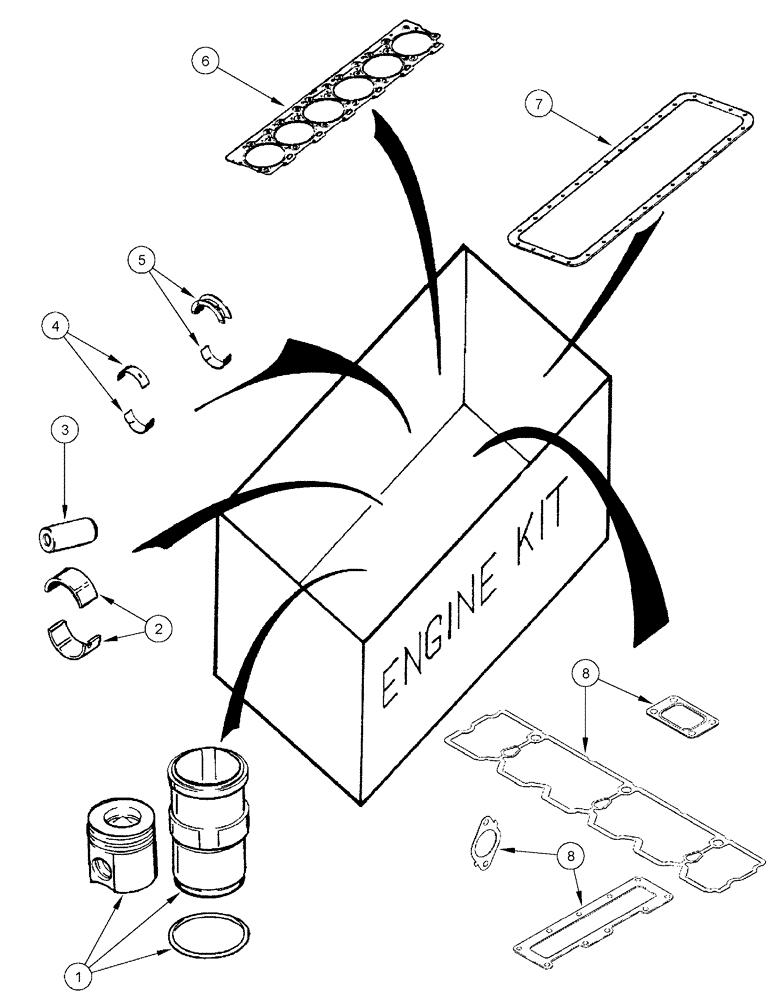 Схема запчастей Case IH FLX4300 - (02-053) - KIT - ENGINE OVERHAUL (01) - ENGINE
