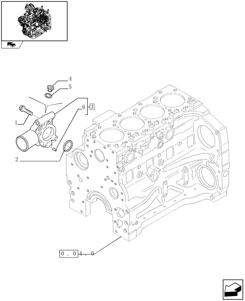 Схема запчастей Case IH FARMALL 95C - (0.32.3) - PIPING - ENGINE COOLING SYSTEM (01) - ENGINE