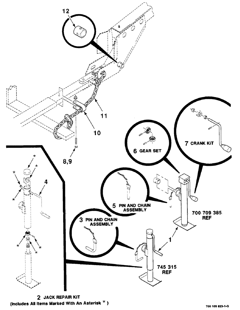 Схема запчастей Case IH 8350 - (7-02) - JACK AND SAFETY CHAIN ASSEMBLY (09) - CHASSIS
