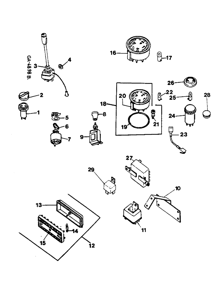 Схема запчастей Case IH 844S - (11-4) - ELECTRICAL INSTRUMENTS Instruments