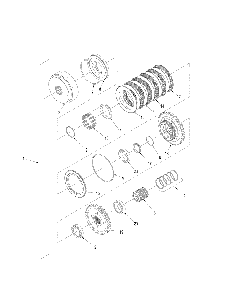 Схема запчастей Case IH STEIGER 435 - (06-53[02]) - POWER SHIFT TRANSMISSION - INPUT SHAFT ASSEMBLY (06) - POWER TRAIN