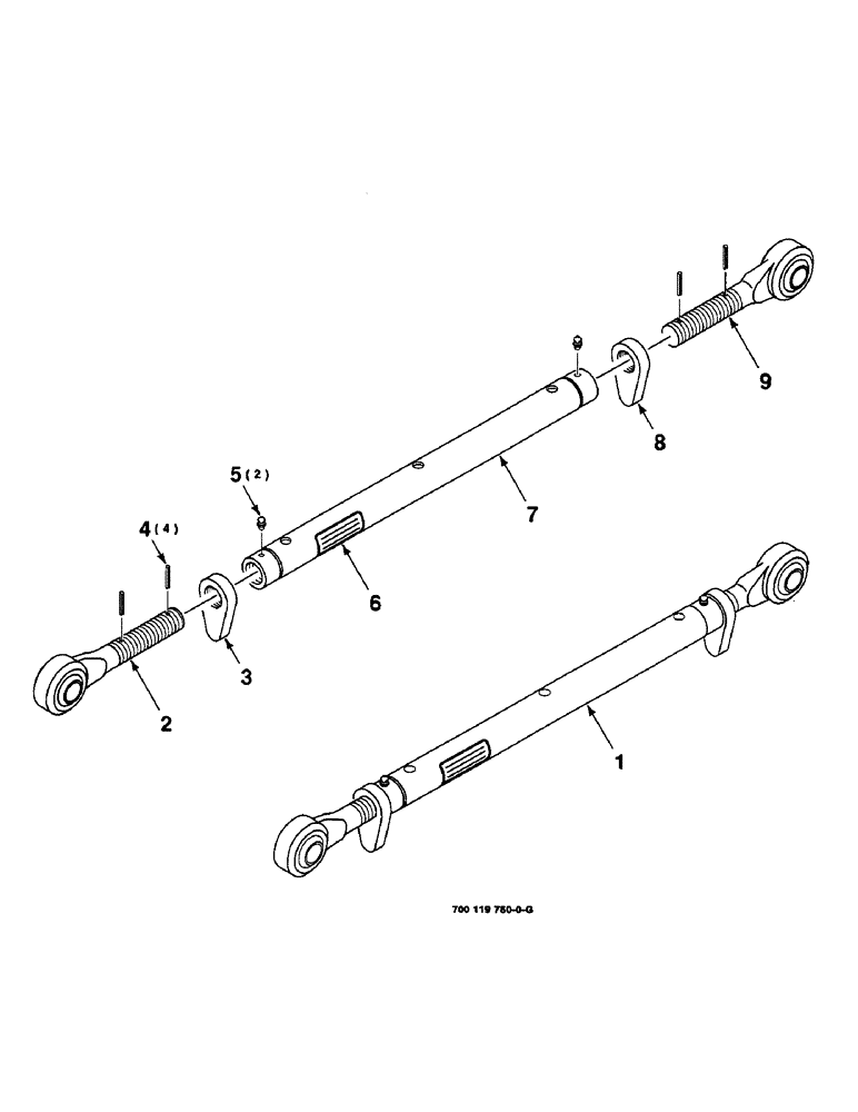 Схема запчастей Case IH 8830 - (9-094) - HEADER SUPPORT LINKAGE ASSEMBLY, UPPER, 700119760 LINK ASSEMBLY COMPLETE (58) - ATTACHMENTS/HEADERS