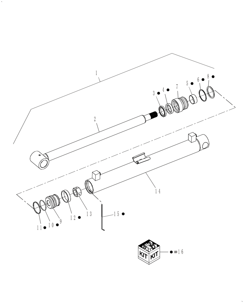 Схема запчастей Case IH BH90 - (004.01) - CYLINDER ASSEMBLY - BUCKET (35) - HYDRAULIC SYSTEMS