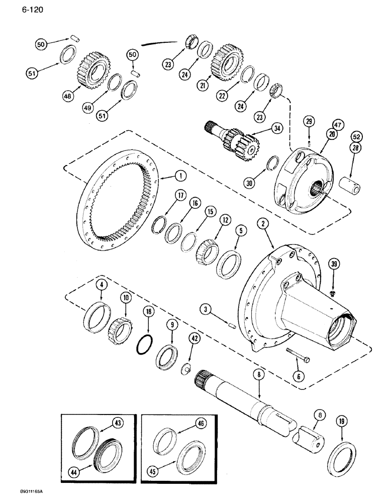 Схема запчастей Case IH 7120 - (6-120) - REAR AXLE AND CARRIERS, 118 INCH AXLE, 7120 TRACTOR (06) - POWER TRAIN
