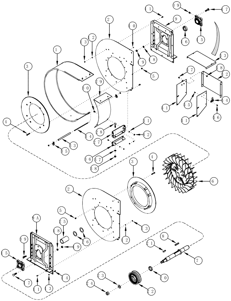 Схема запчастей Case IH CPX610 - (09C-05) - FRONT FAN - ASN JJC0250100 (15) - HANDLING SYSTEM
