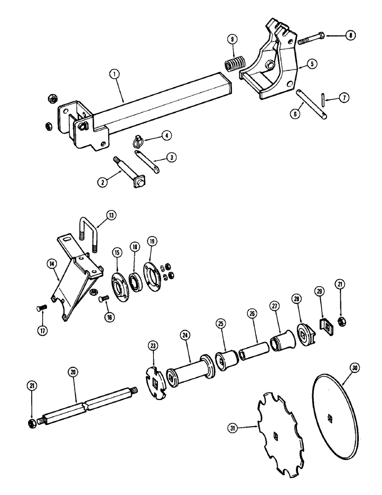 Схема запчастей Case IH F21H - (126) - 8 BLADE WING GANG, FRONT LEFT, 7 INCH SPACING, F21H, F21H-7-256 