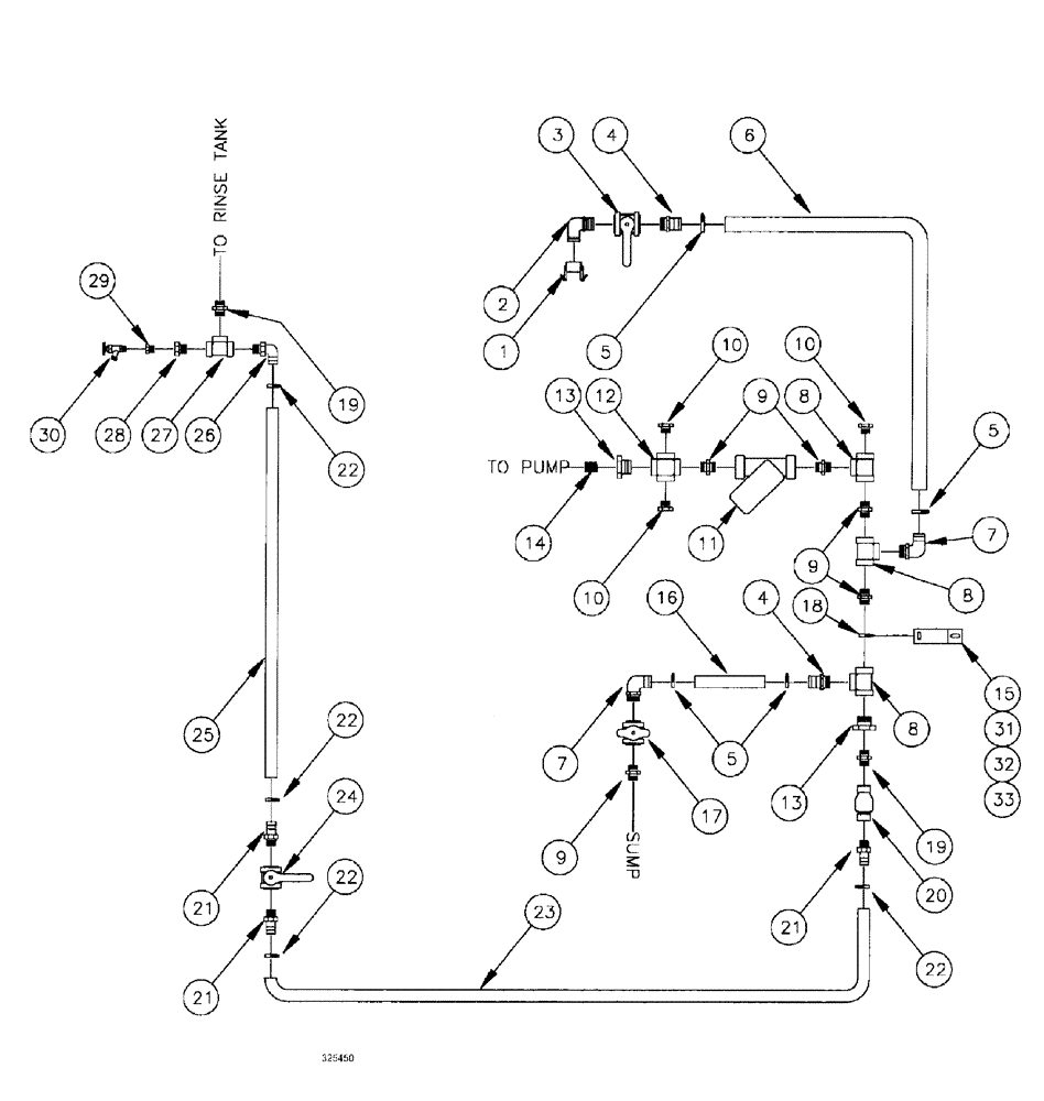 Схема запчастей Case IH SPX3185 - (09-006) - LIQUID PLUMBING - SUCTION PLUMBING Liquid Plumbing