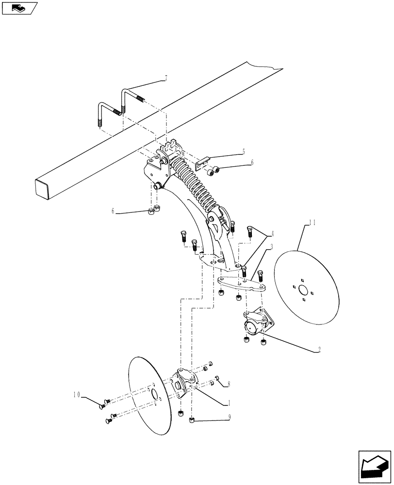 Схема запчастей Case IH 870 - (75.200.12[03]) - REAR DISK LEVELER ARM 2012 (75) - SOIL PREPARATION