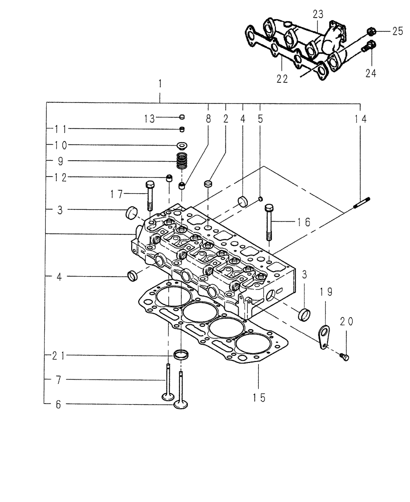 Схема запчастей Case IH DX45 - (01.05) - CYLINDER HEAD (01) - ENGINE