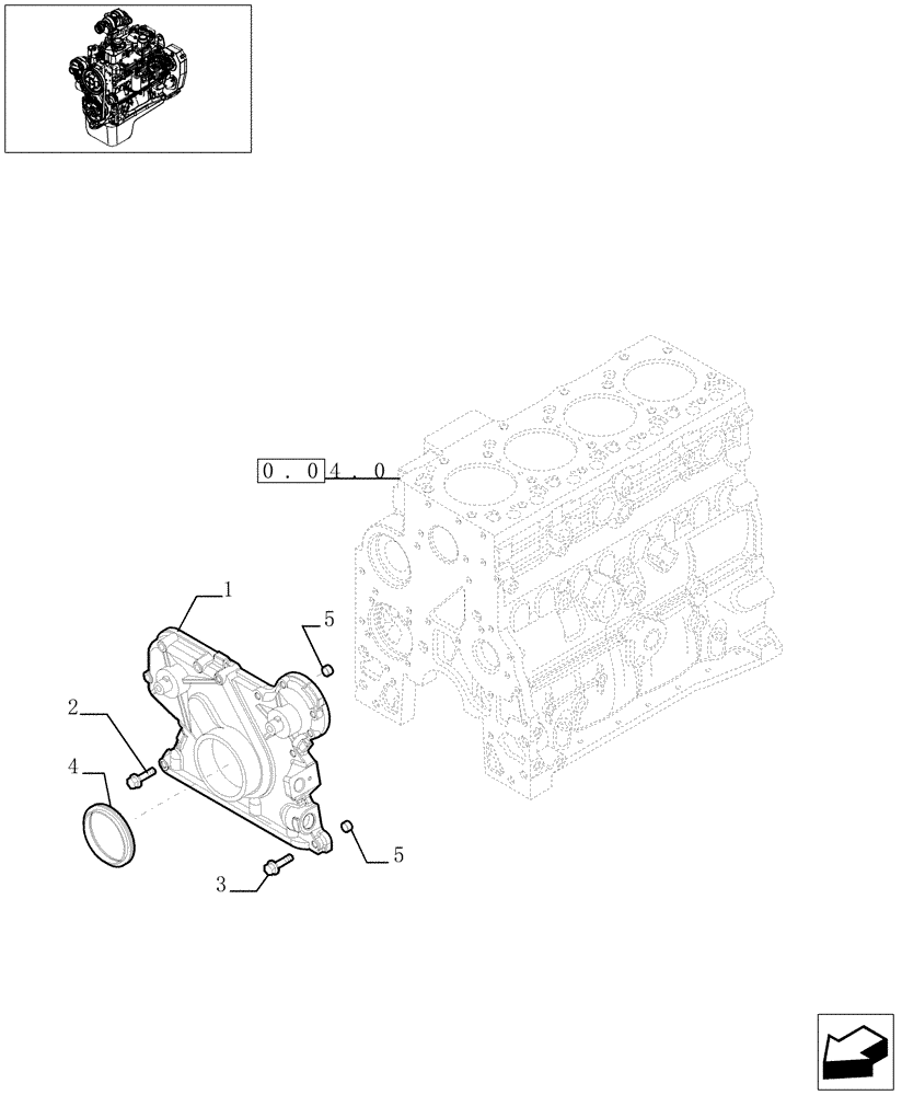 Схема запчастей Case IH F4BE0484C D601 - (0.04.3[02]) - CRANKCASE COVERS 