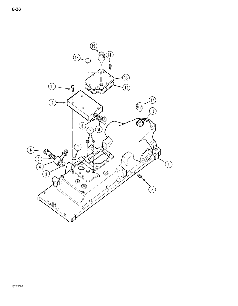 Схема запчастей Case IH 995 - (6-036) - REAR FRAME, TOP COVER CONNECTIONS (06) - POWER TRAIN
