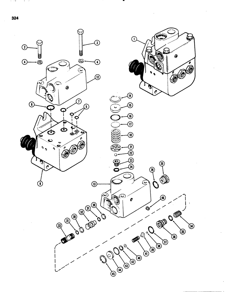 Схема запчастей Case IH 1070 - (0324) - G34991 POWER BRAKE VALVE, PART NUMBER STAMPED ON COVER, USED PRIOR TO TRACTOR SERIAL NUMBER 8803648 (07) - BRAKES
