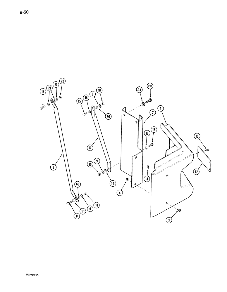 Схема запчастей Case IH 7140 - (9-050) - HYDRAULIC OIL FILTER COVER, P.I.N. JJA0039446 AND AFTER (09) - CHASSIS/ATTACHMENTS