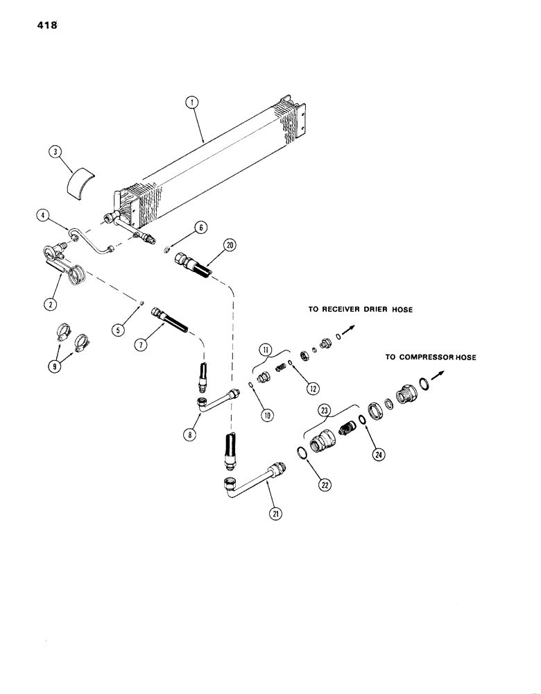 Схема запчастей Case IH 870 - (418) - CAB, AIR CONDITIONER, COOLING SYSTEM, FIRST USED CAB SERIAL NUMBER 7821251 (09) - CHASSIS/ATTACHMENTS