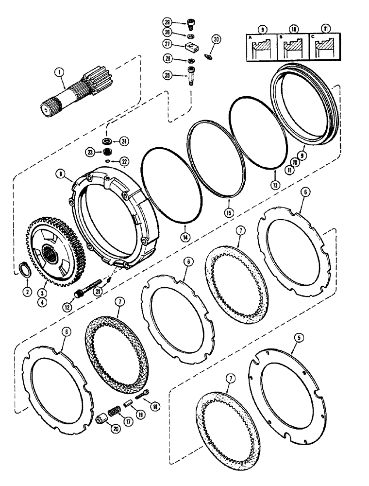 Схема запчастей Case IH 1370 - (118) - DIFFERENTIAL, SHAFT AND BRAKE MECHANISM (06) - POWER TRAIN