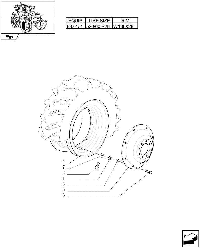 Схема запчастей Case IH PUMA 155 - (82.00[09]) - FRONT WHEELS (11) - WHEELS/TRACKS