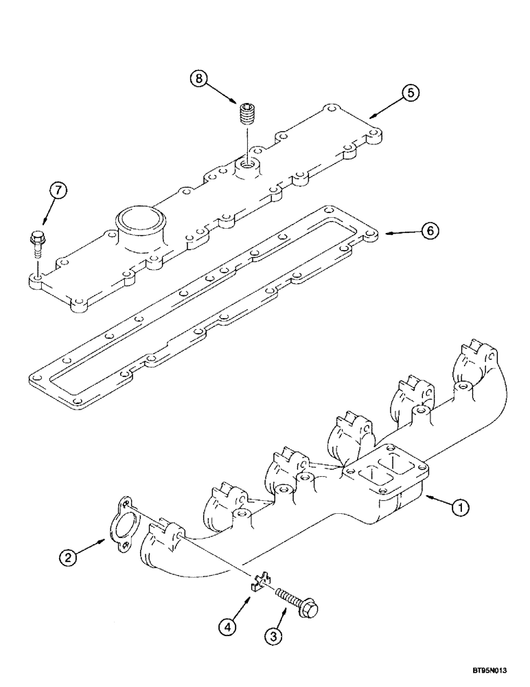Схема запчастей Case IH MX180 - (2-030) - MANIFOLDS, MX180, 6T-830 EMISSIONS CERTIFIED ENGINE, EXHAUST (02) - ENGINE