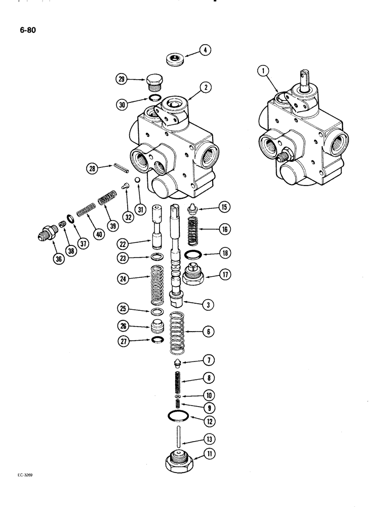 Схема запчастей Case IH 2096 - (6-080) - PTO AND CLUTCH CONTROL VALVE (06) - POWER TRAIN
