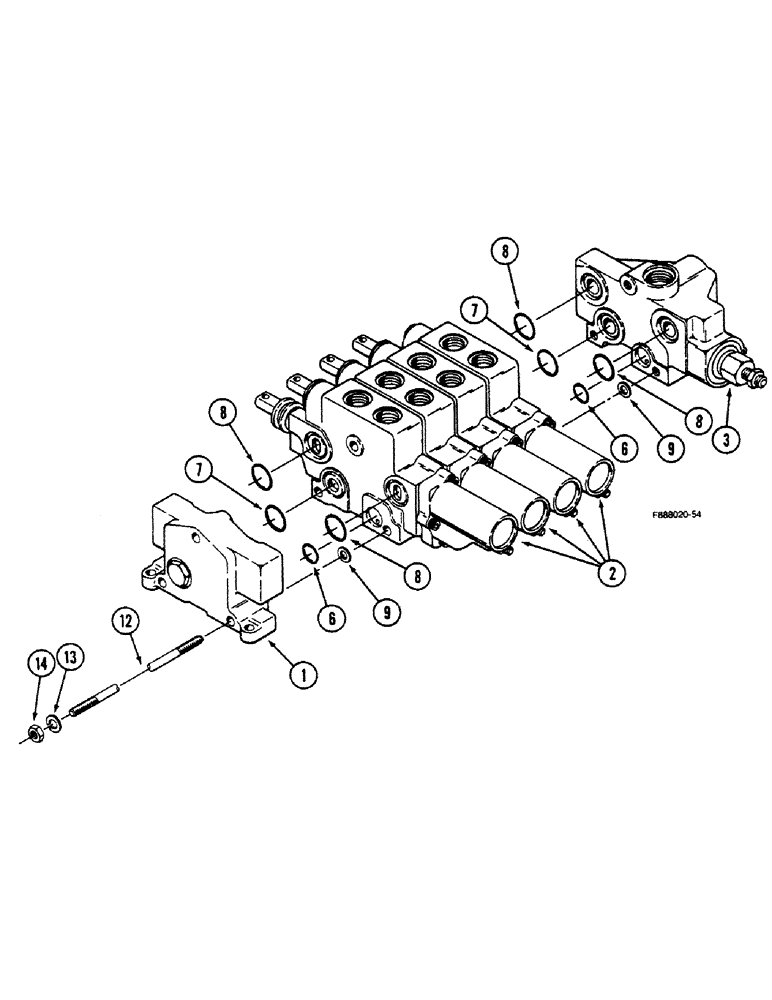 Схема запчастей Case IH 9150 - (8-40) - HYDRAULIC REMOTE VALVE ASSEMBLY (08) - HYDRAULICS