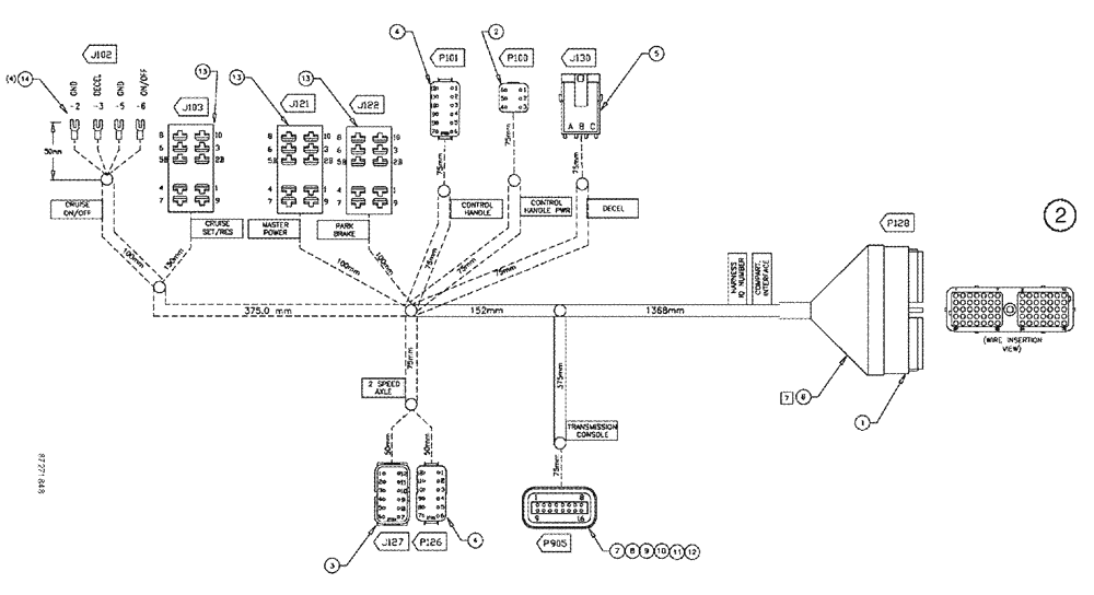 Схема запчастей Case IH TITAN 4020 - (08-011[02]) - GROUP, HARNESSES, NO BED (06) - ELECTRICAL