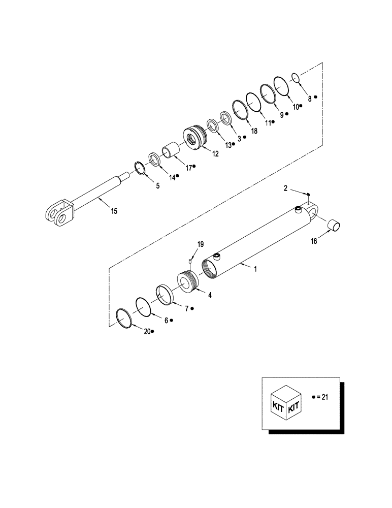Схема запчастей Case IH STEIGER 335 - (08-38) - CYLINDER ASSEMBLY - THREE POINT HITCH (08) - HYDRAULICS