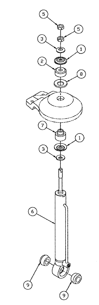 Схема запчастей Case IH SPX4260 - (04-025) - SUSPENSION CYLINDER ASSEMBLY Suspension & Frame