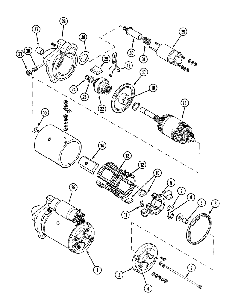 Схема запчастей Case IH 1494 - (4-072) - STARTER ASSEMBLY, COLD CLIMATES ONLY, P.I.N. 11192854 AND AFTER (04) - ELECTRICAL SYSTEMS