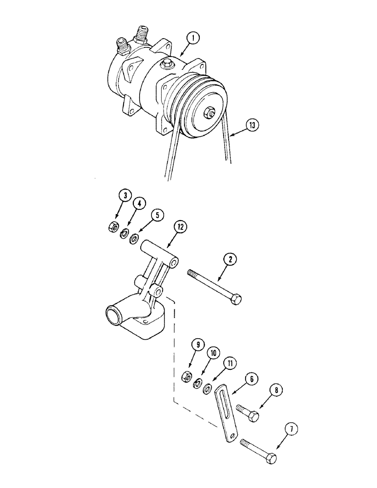 Схема запчастей Case IH 1494 - (9-472) - AIR CONDITIONER COMPRESSOR, TRACTORS WITH CAB (09) - CHASSIS/ATTACHMENTS