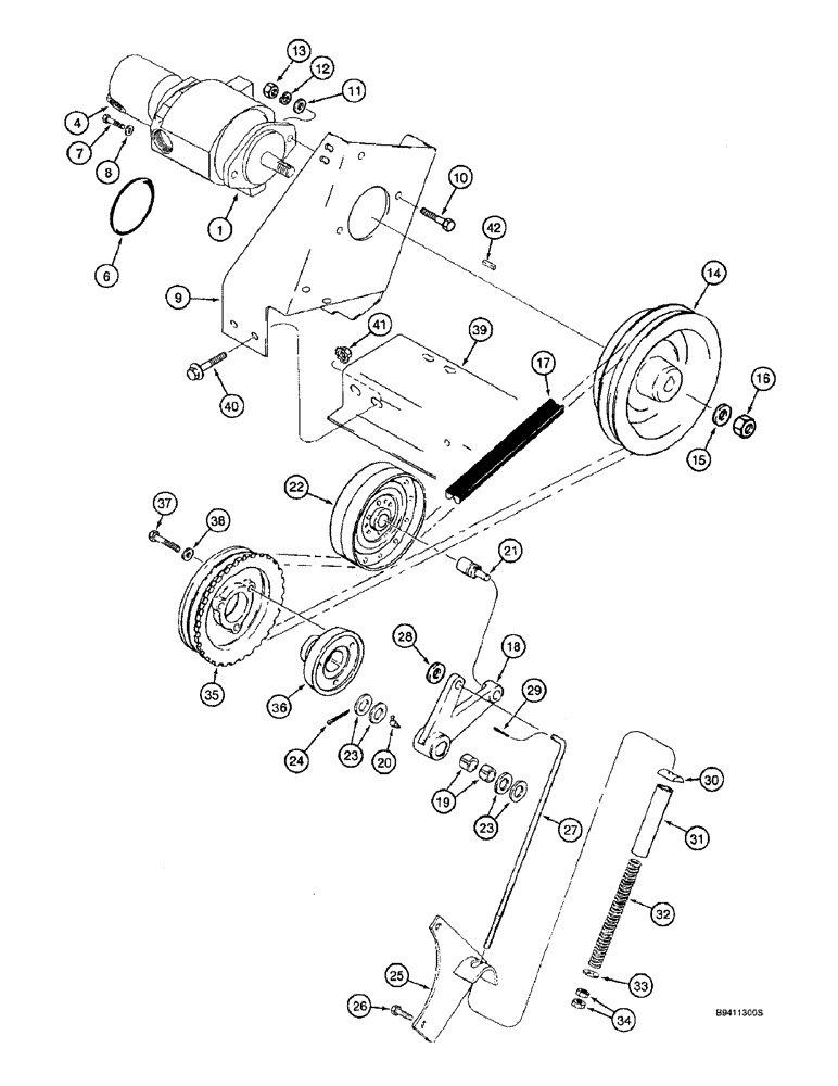 Схема запчастей Case IH 2166 - (8-24) - AUXILIARY PUMP, DRIVE AND MOUNTING (07) - HYDRAULICS