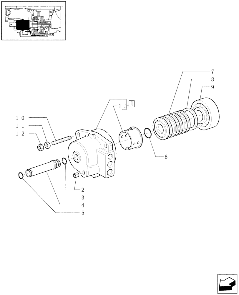 Схема запчастей Case IH JX1090U - (1.27.3/01[02]) - (VAR.275-279) POWER SHUTTLE - HI-LO - 30-40 KMH - HYDRAULIC PTO - MANIFOLD & UNIONS (03) - TRANSMISSION
