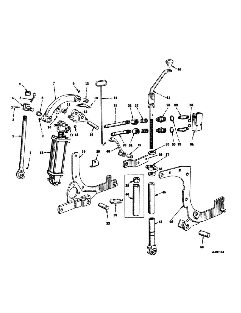 Схема запчастей Case IH 450-SERIES - (428) - ATTACHMENTS, SIDE PLATES AND LEVELING SCREW, 3-1/2 X 8 INCH HYDRAULIC CYLINDER AND CONNECTIONS Attachments