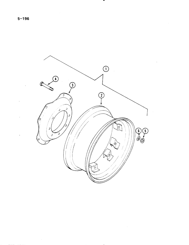 Схема запчастей Case IH 485 - (5-196) - FRONT WHEELS, 4 WHEEL DRIVE TRACTOR, MFD TRACTORS, P.I.N. 18001 AND AFTER (05) - STEERING