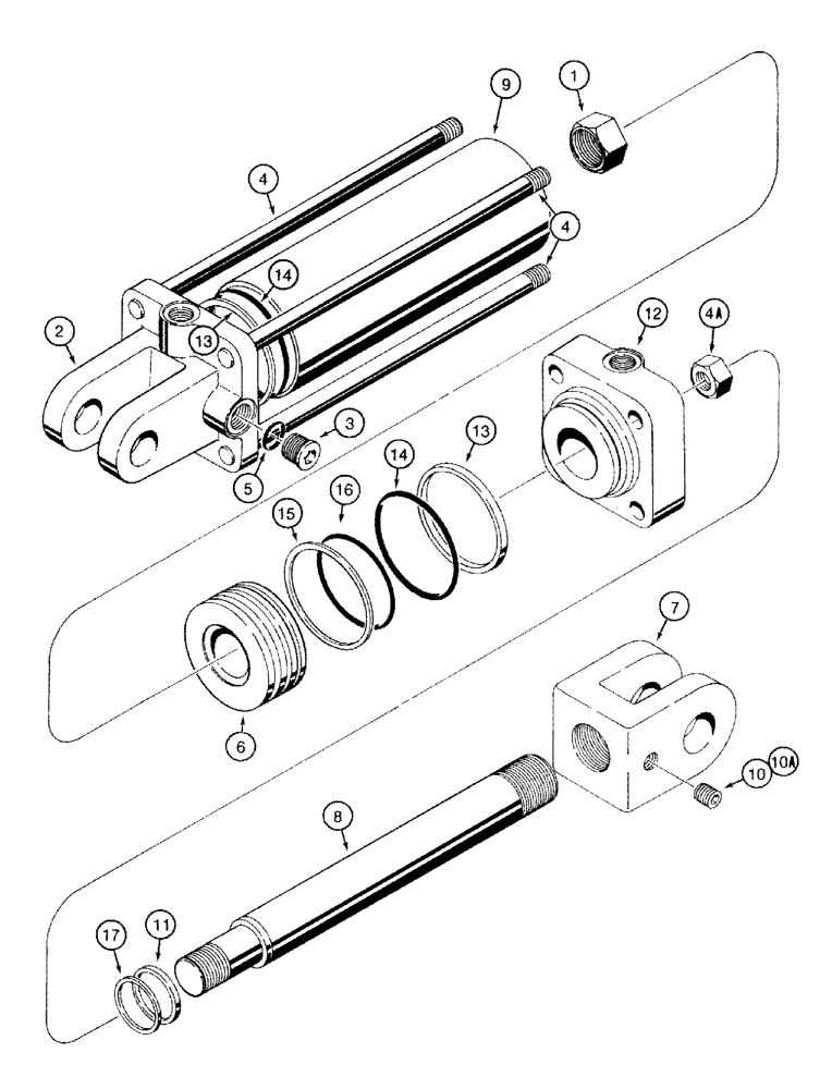 Схема запчастей Case IH 760 - (8-07) - TRANSPORT LIFT CYLINDER - 1272147C91, 3-1/2 INCH ID - TIE ROD TYPE (08) - HYDRAULICS