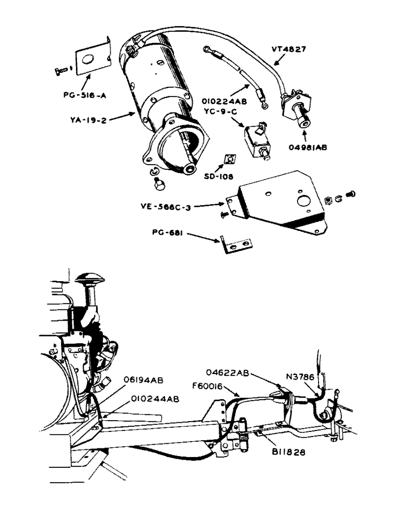 Схема запчастей Case IH 130 - (54) - STARTING MOTOR 