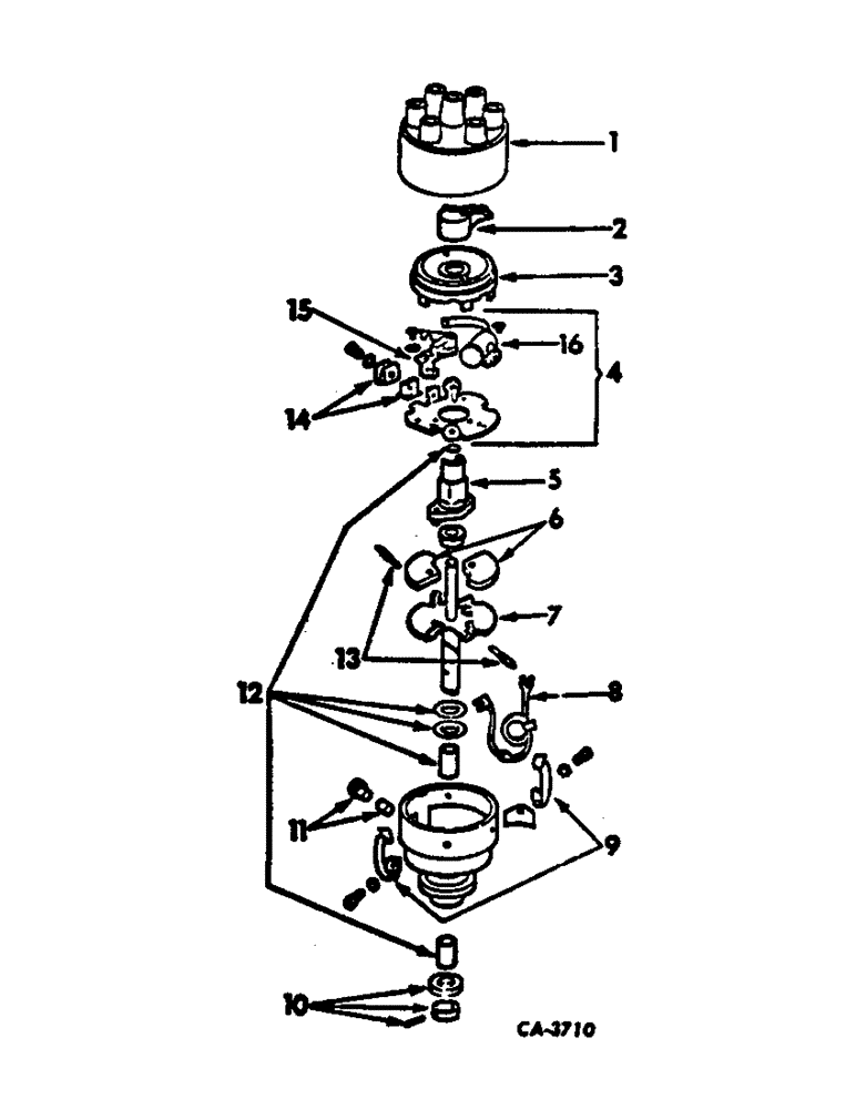 Схема запчастей Case IH 414 - (306) - ELECTRICAL SYSTEM, DISTRIBUTOR, C-263 WITH SERIAL NUMBER 103475 AND ABOVE (55) - ELECTRICAL SYSTEMS