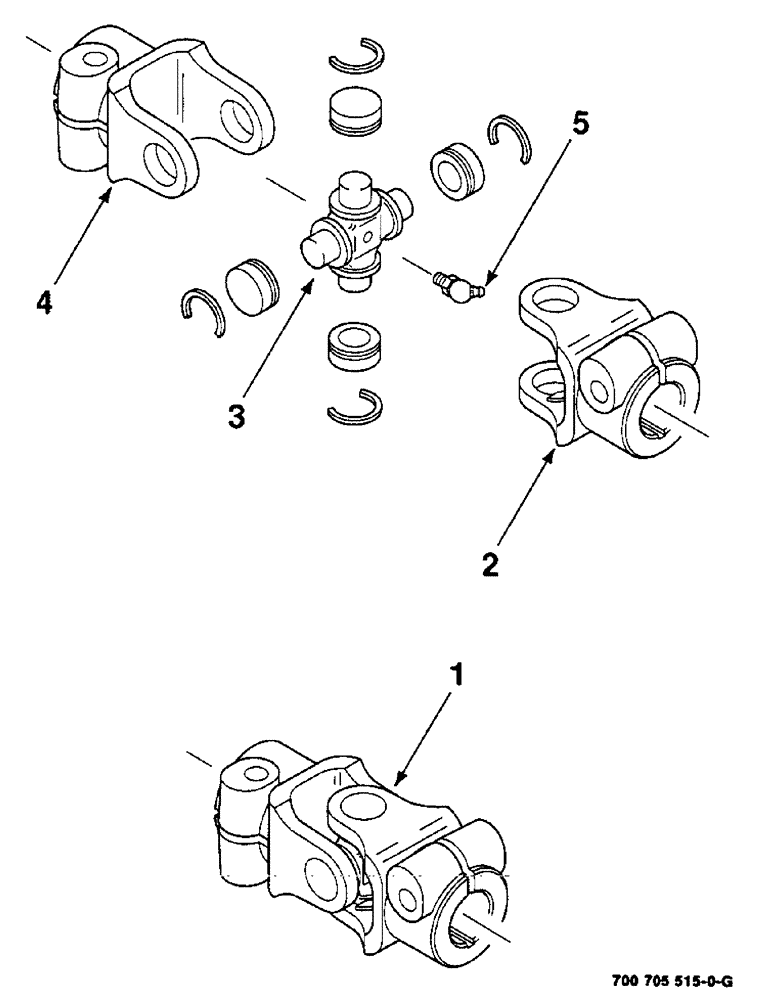 Схема запчастей Case IH 8350 - (2-22) - U-JOINT ASSEMBLY, 700705515 COMPLETE (09) - CHASSIS